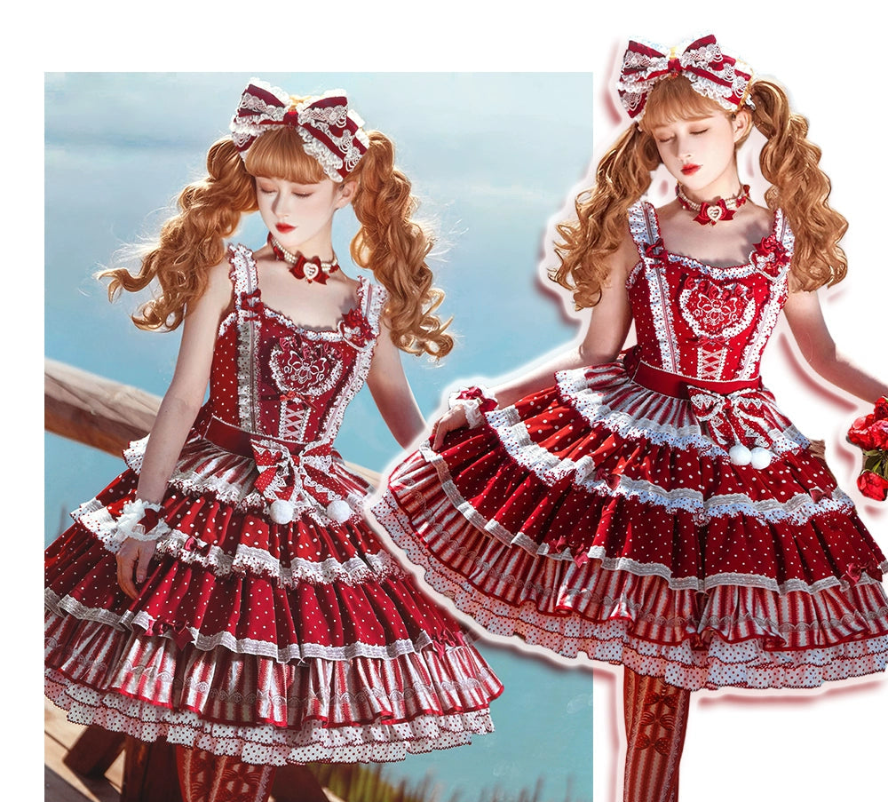 【受注予約5/28まで】Melty Dessert レースとリボンのジャンパースカート