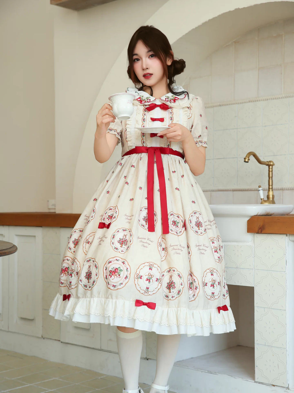 Strawberry Frame リボンワンピース