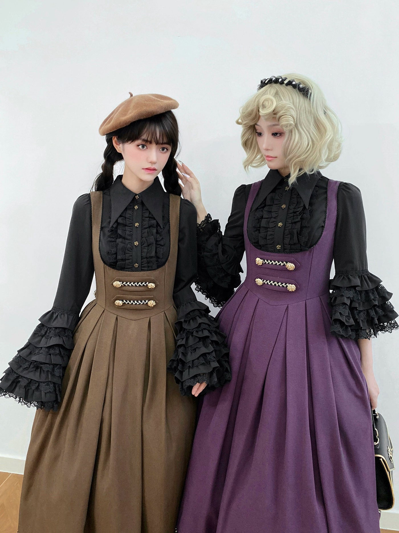 [Pre-orders available until 9/29] Bright Moon Corset Jumper Skirt, Plain Type [Dark Purple]