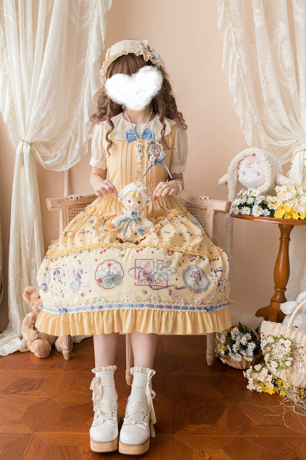 【予約販売】Sweetie Sheep プリントジャンパースカート