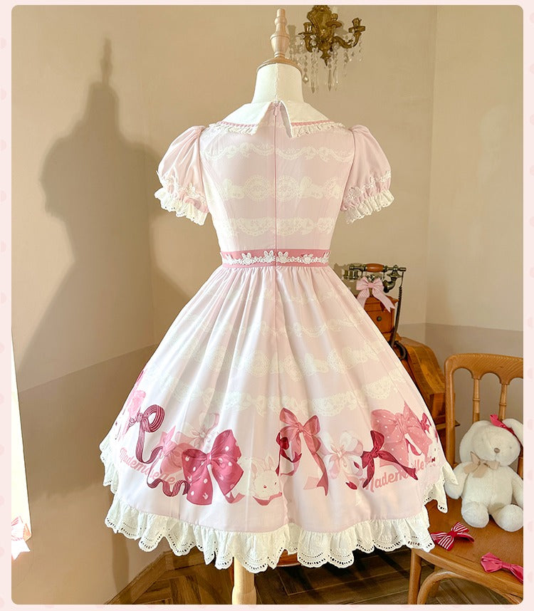 【受注予約6/11まで】Bow Rabbit プリントワンピース