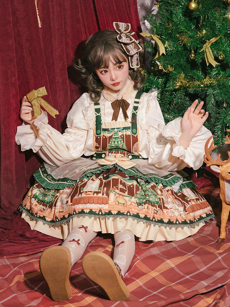 Netherland dwarf and Christmas tree jumper skirt with fur tippet