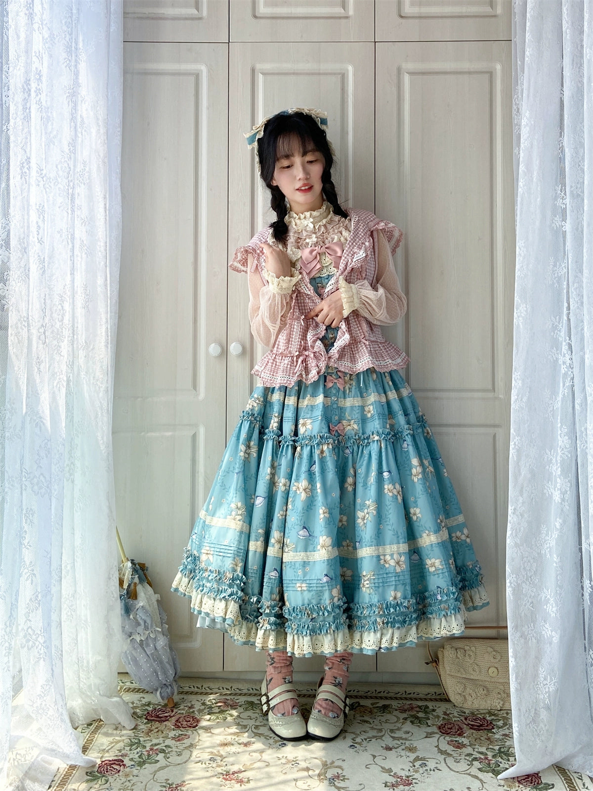 Lily and Wind Classical Print Skirt and Top