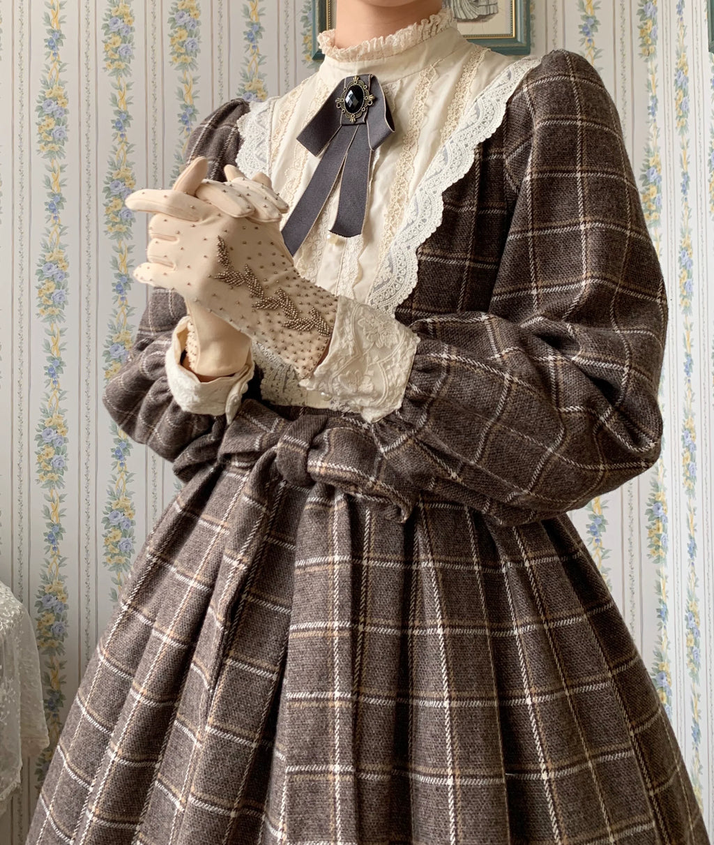 [Pre-order] British Classical Lolita Warm Check Dress