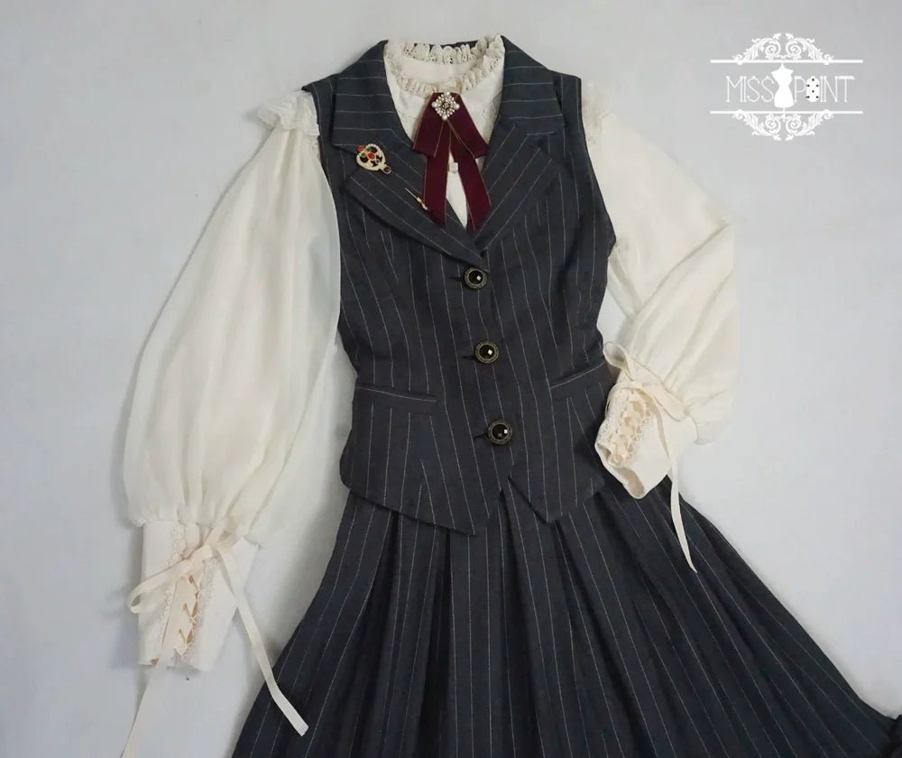 [Pre-order] British Classical Lolita Vertical Striped Vest