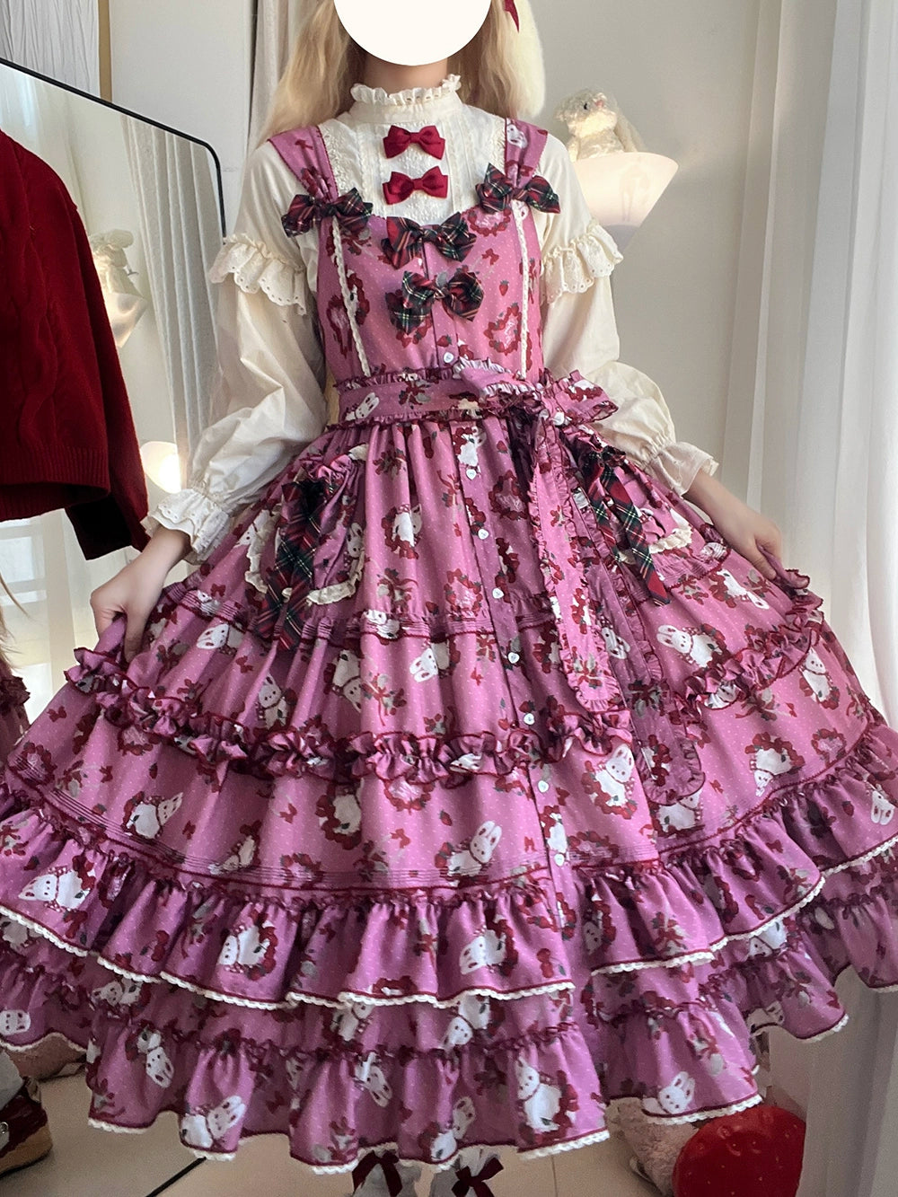 [Pre-orders available until 1/23] Sweet Berry Rabbit Stand Collar Blouse