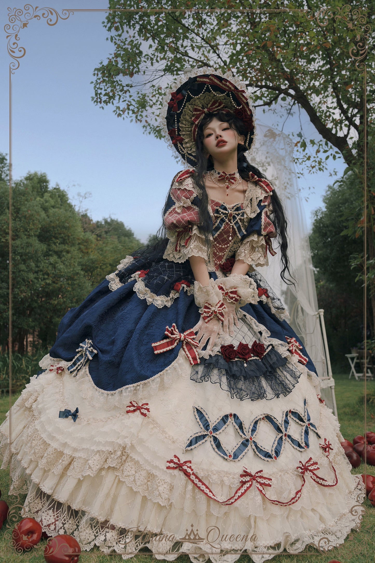 【受注予約6/26まで】Mirror Snow White プリンセスロングドレス・ネイビー