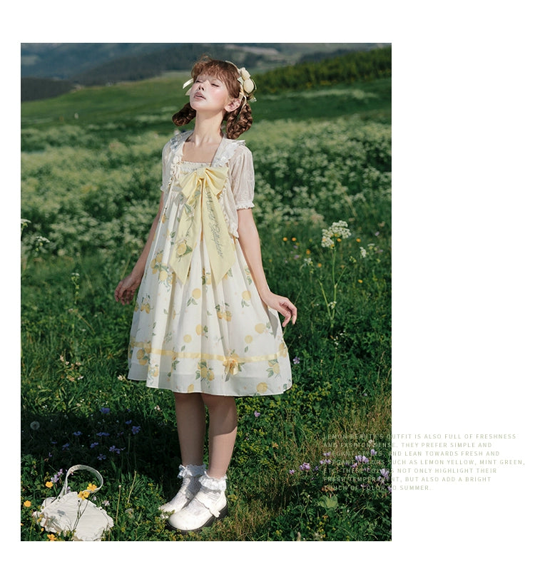 【受注予約7/16まで】Limone Town カントリー風ハイウエストジャンパースカート