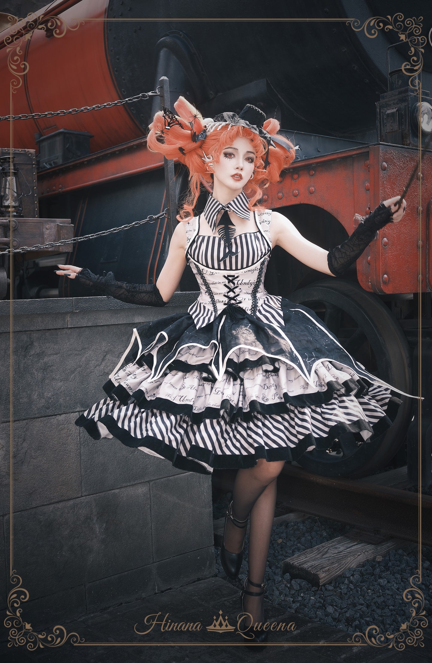 【受注予約11/12まで】暮夜 ストライプジャンパースカート