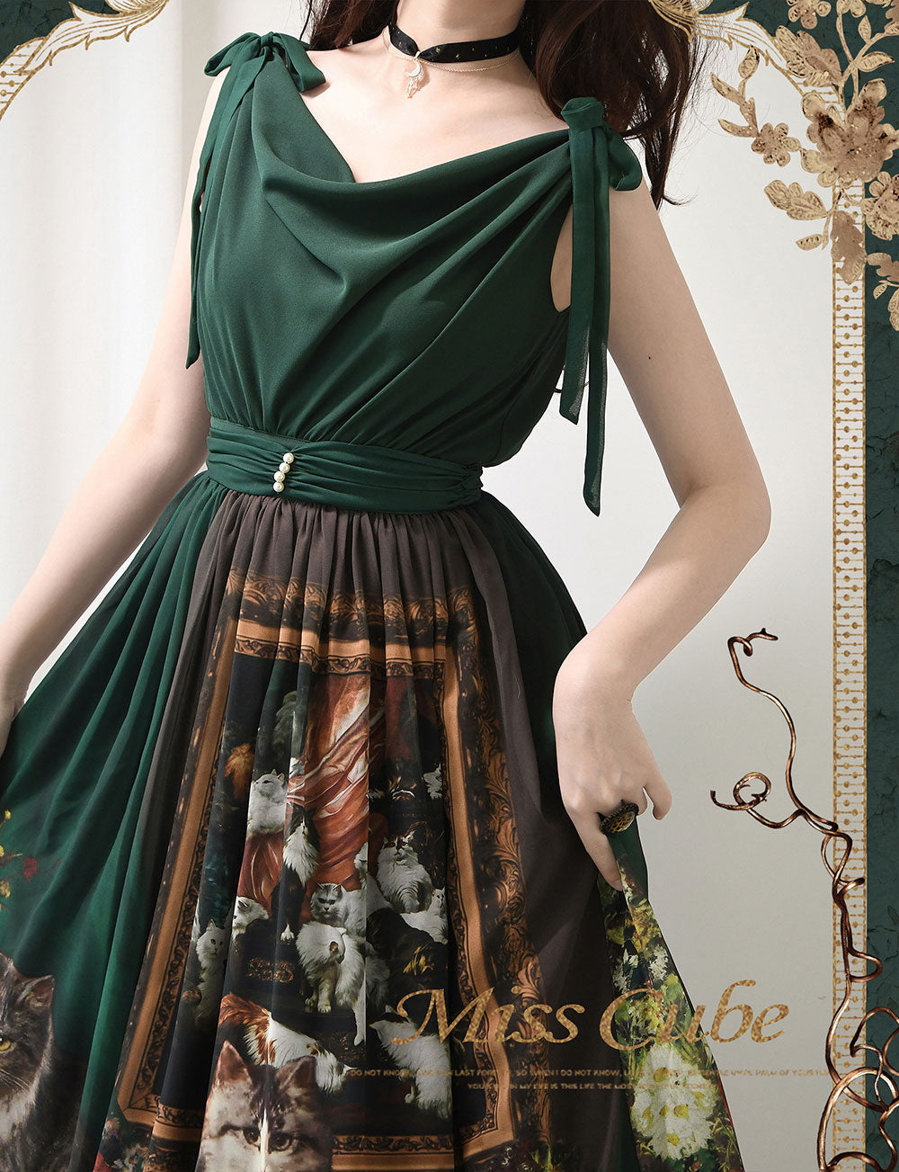 【予約販売】Elegance Greek 油彩画風プリントジャンパースカート・新色