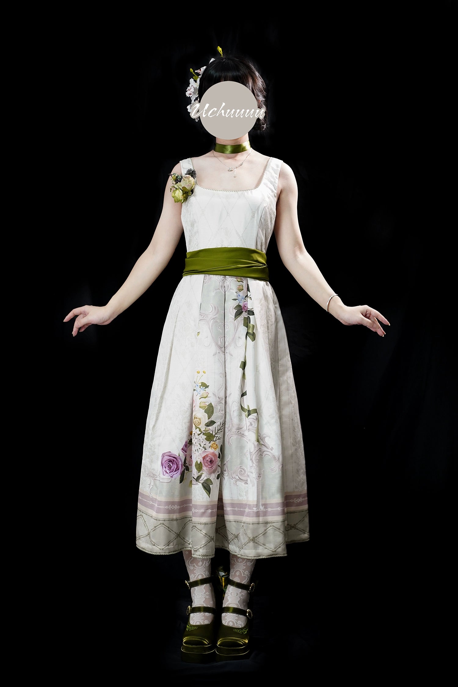【受注予約1/23まで】Anthea Garden ジャンパースカート1型・花柄プリントあり