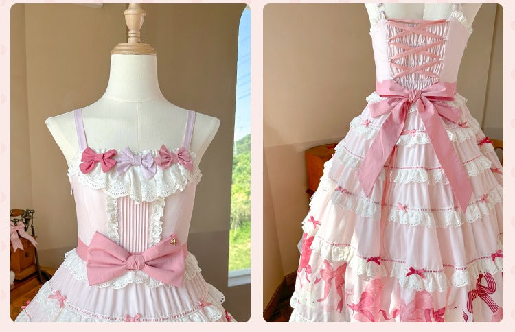 【受注予約6/11まで】Bow Rabbit ティアードジャンパースカート