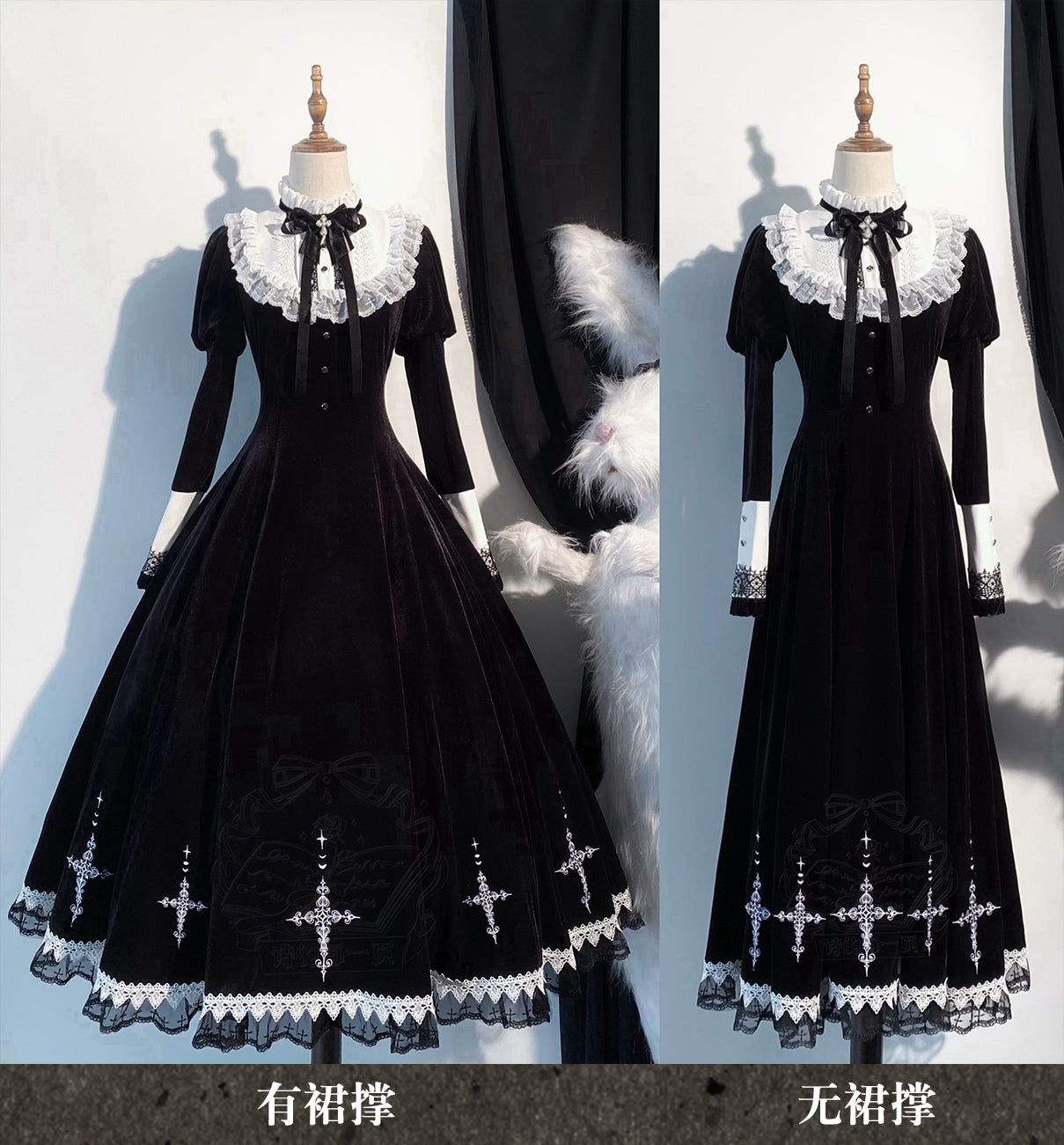 【受注予約12/30まで】十字裁礼 ベルベットワンピース