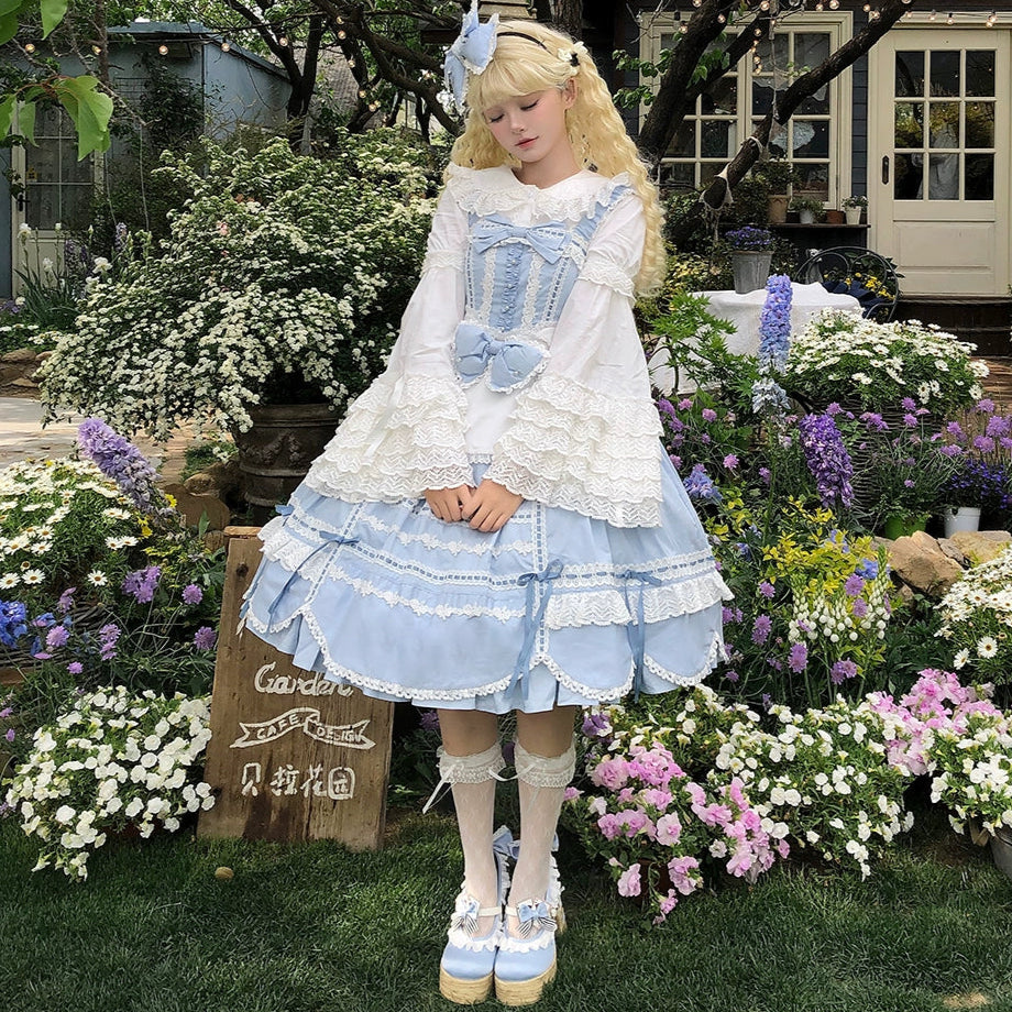 【受注予約6/12まで】Antique Petal Rabbit リボンジャンパースカート