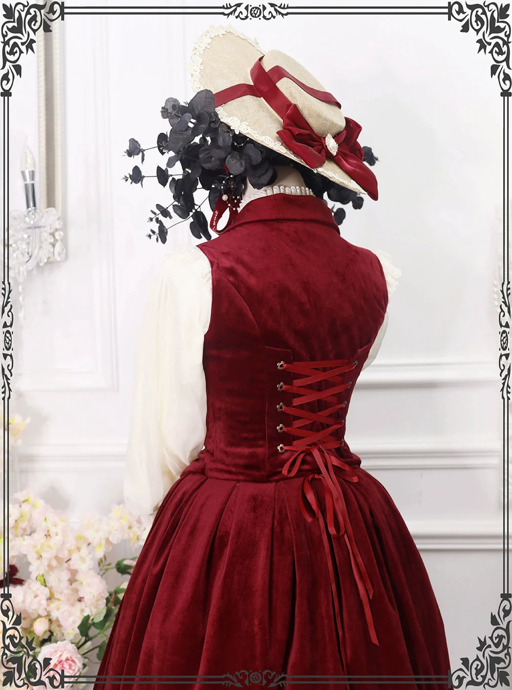 [Pre-order] British Classical Lolita Velvet High Waist Skirt