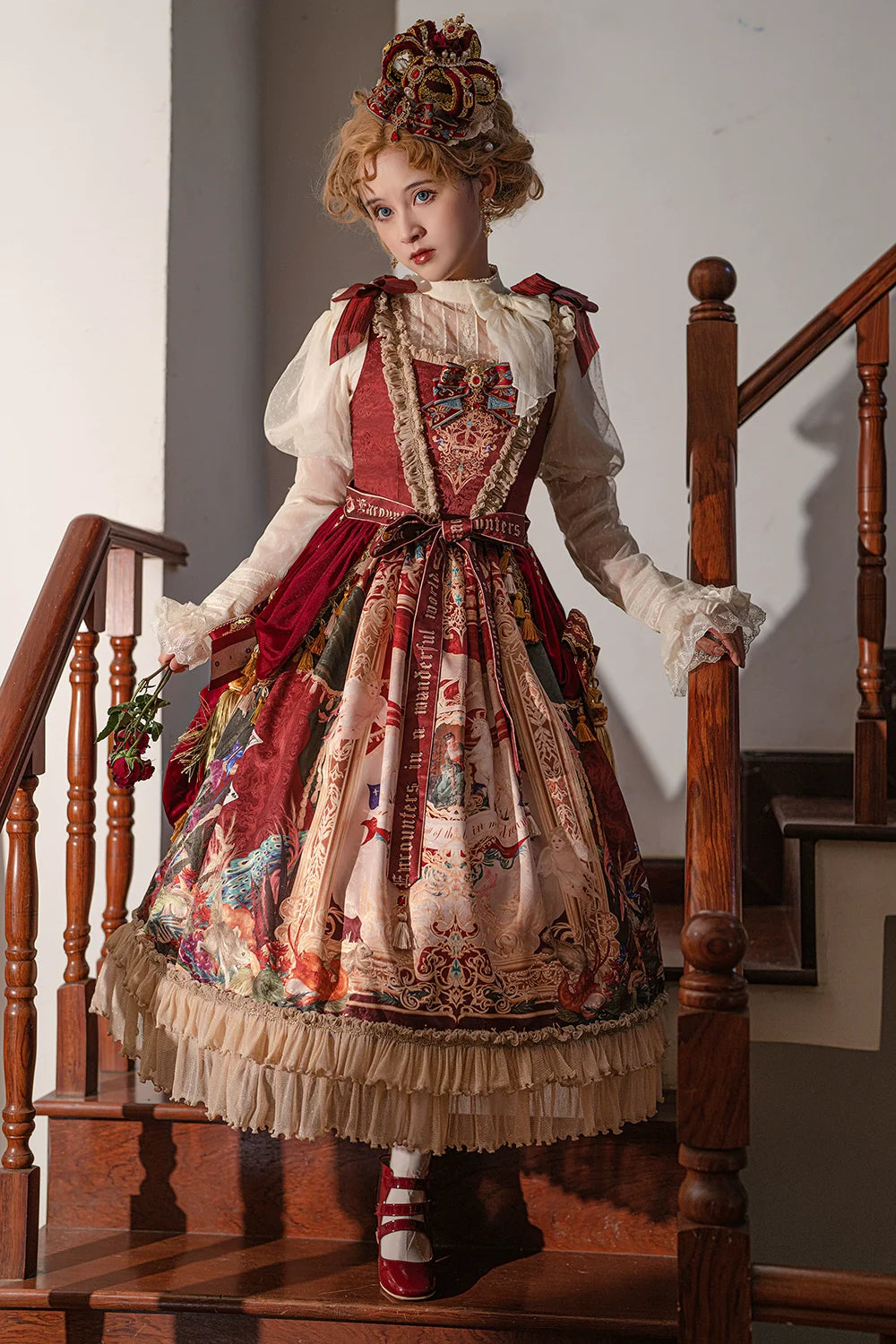 [Pre-order] Wanhua Mirror Western Aristocrat Style Jumper Skirt