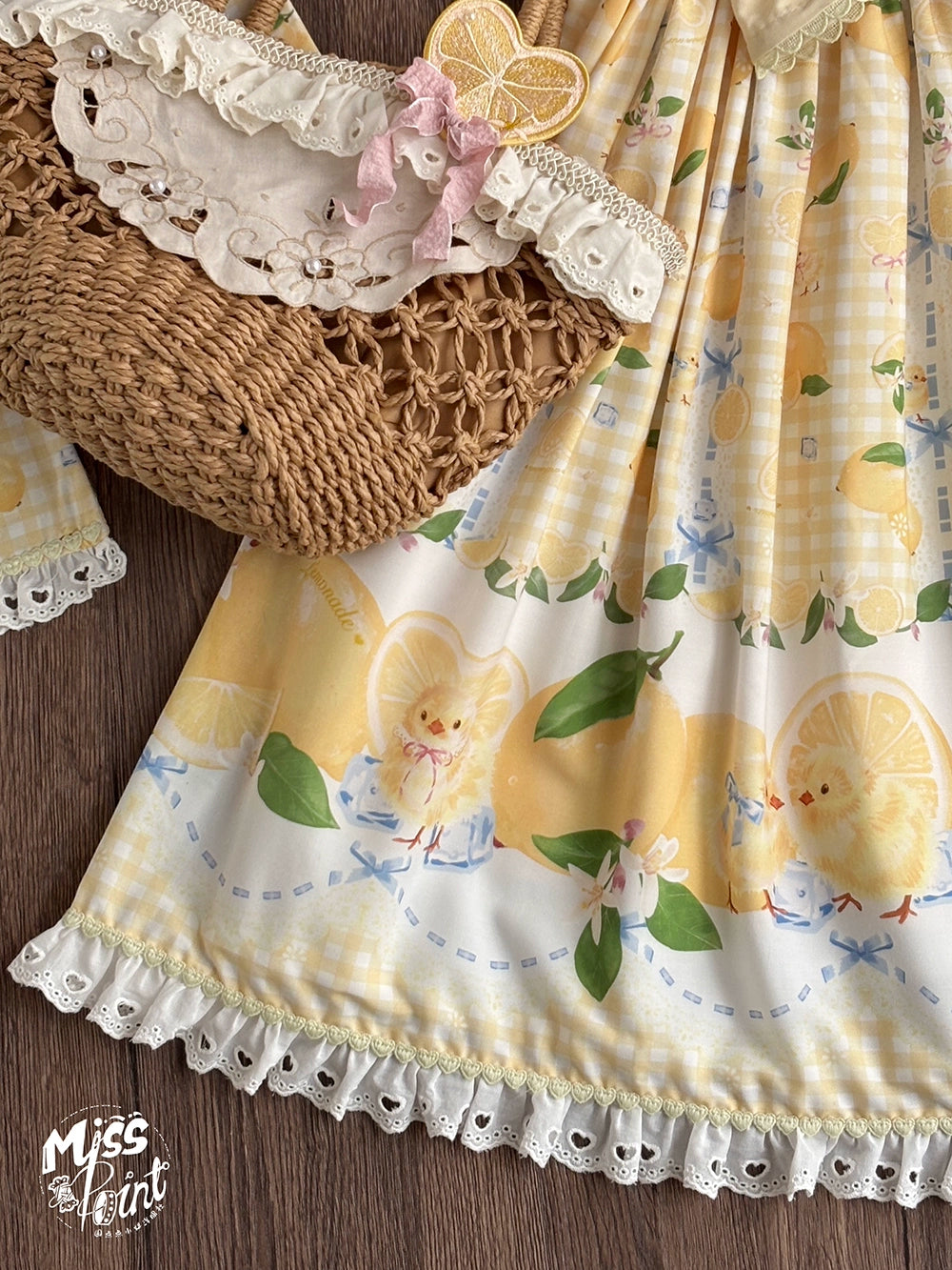 【受注予約5/14まで】Lemon Sweetie プリントジャンパースカート・ミドル丈