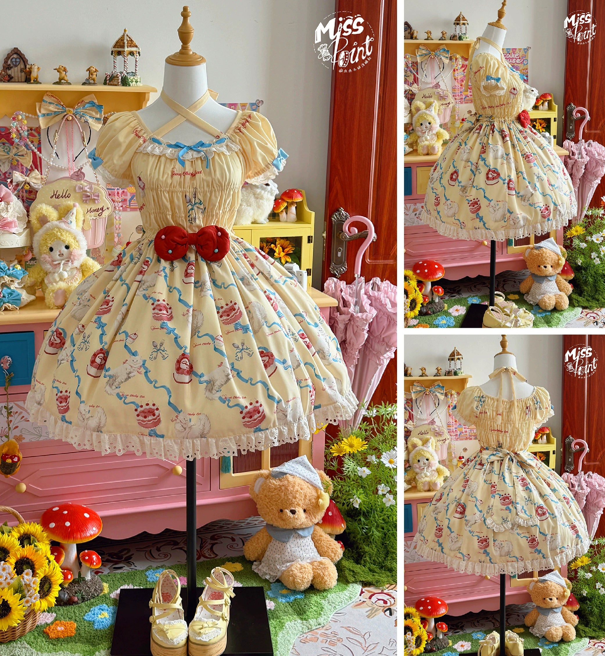 【 予約販売】Sweet Cherry Cat ワンピース
