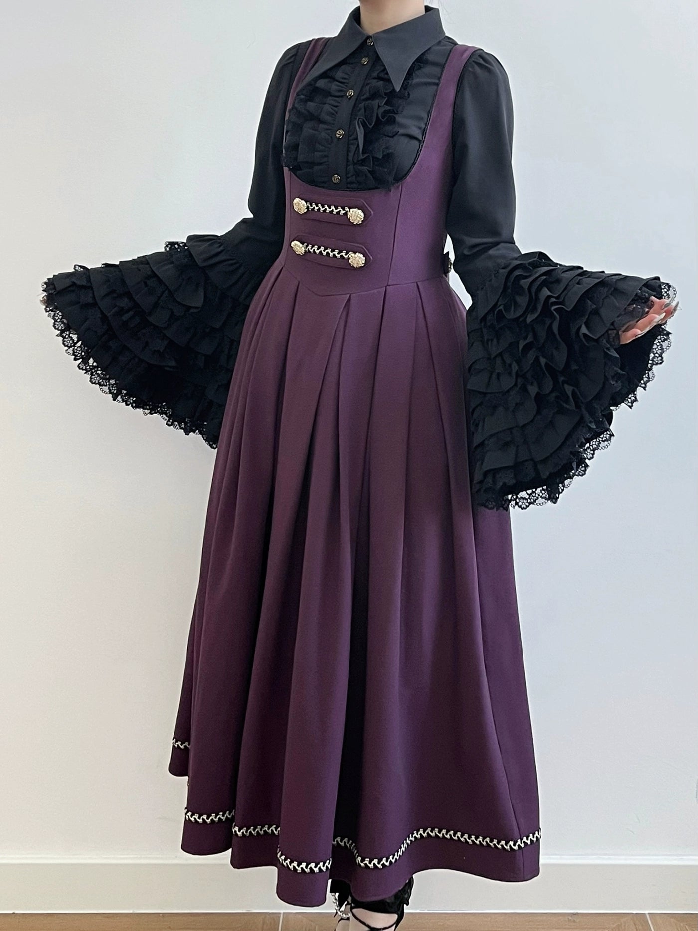 [Pre-orders available until 9/29] Bright Moon Corset Jumper Skirt, Plain Type [Dark Purple]