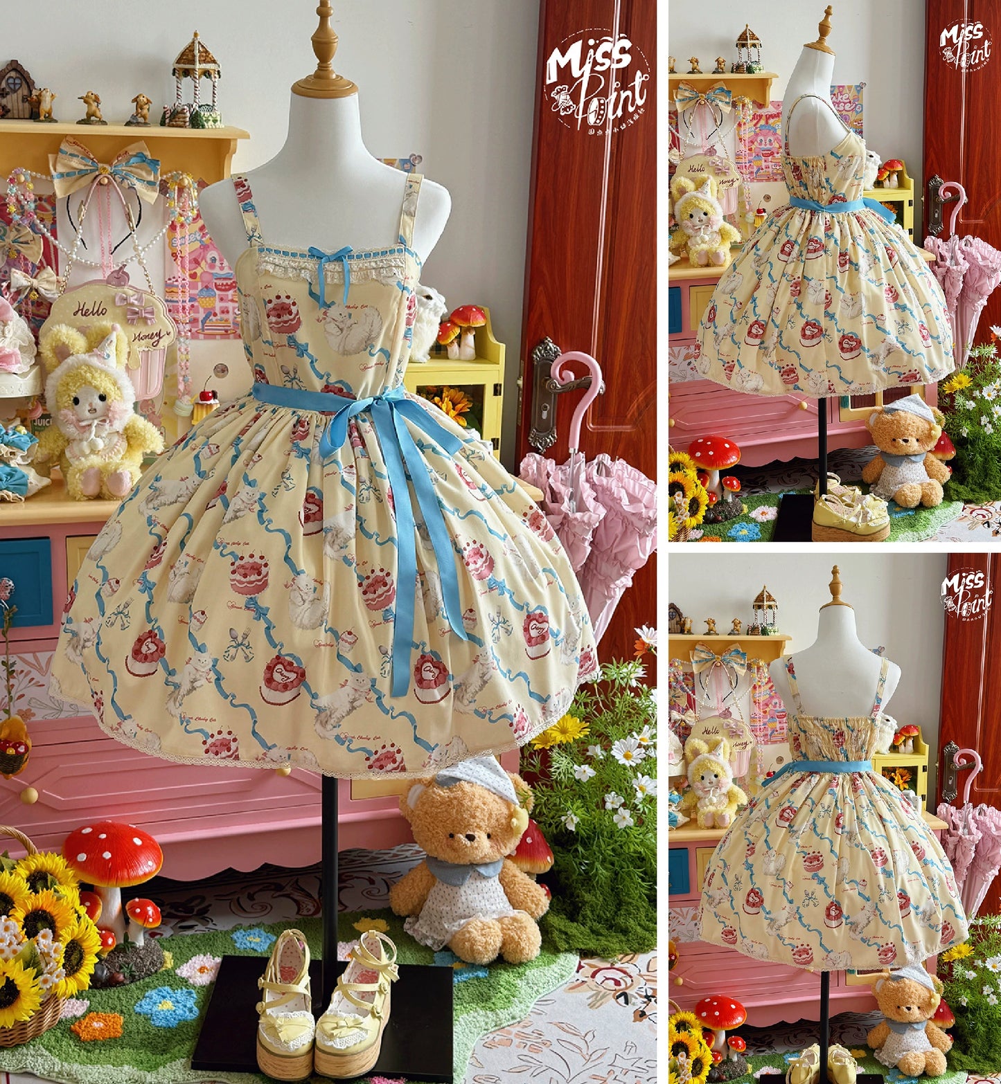 【受注予約7/9まで】Sweet Cherry Cat デイリージャンパースカート