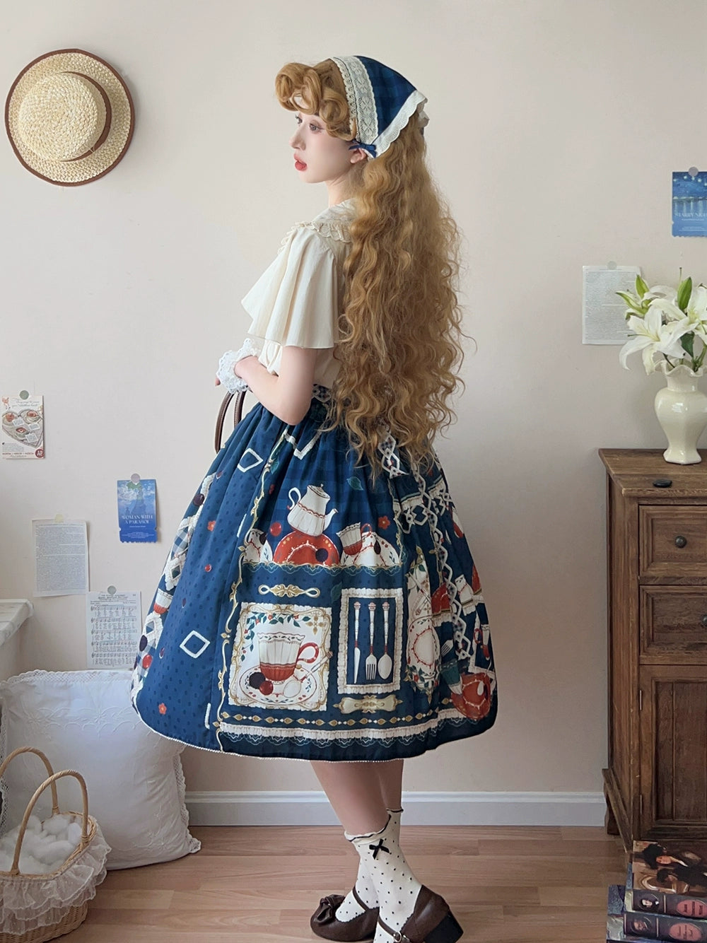 [Sales period ended] Picnic Tea Party 2way overall skirt