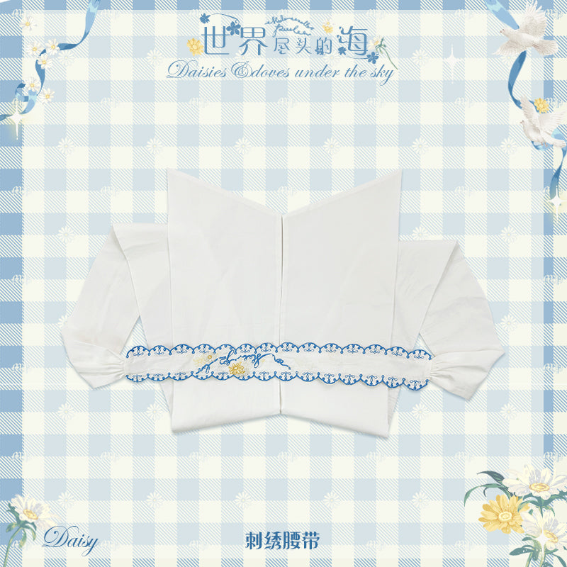 同時購入のみ【再販・受注予約7/16まで】Daisy and Sky エプロン・刺繍入りリボンベルト