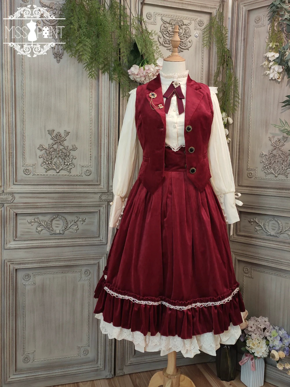 [Pre-order] British Classical Lolita Velvet High Waist Skirt