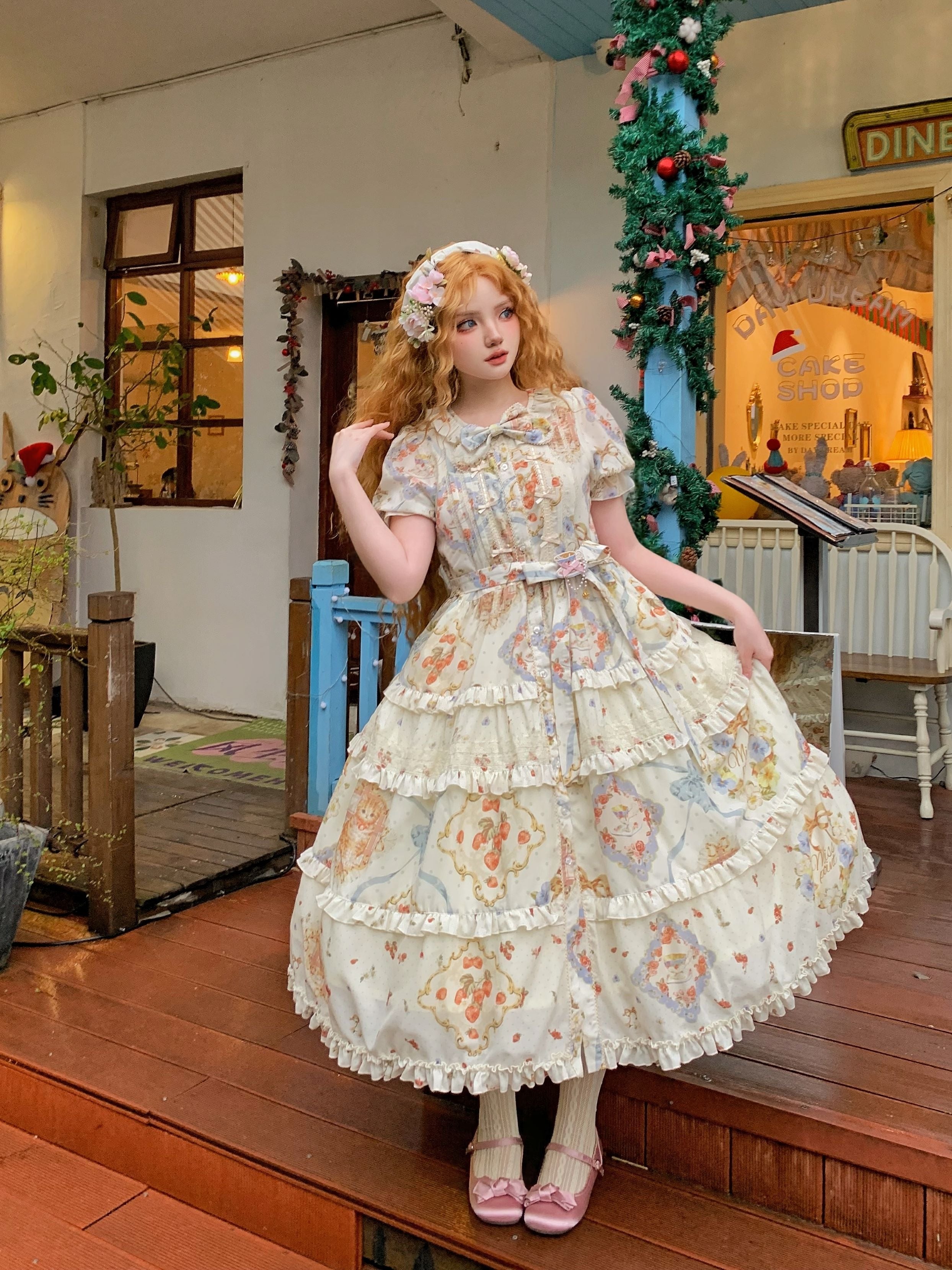 [Pre-orders available until 2/19] Cat Rose Tea Party Daily Dress
