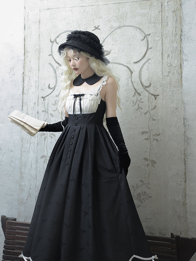 Silent Heart リボン模様ロング丈ジャンパースカートとジャケット