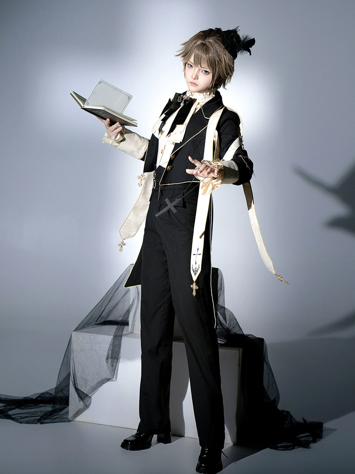 皇子系ロリィタ 十字チャーム付ジャケットセットアップ