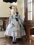 椿の花咲く庭 和風アリスのエプロン付きメイド服