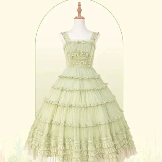 【再販・受注予約2/12まで】Fragrant Grass ドットチュールジャンパースカート