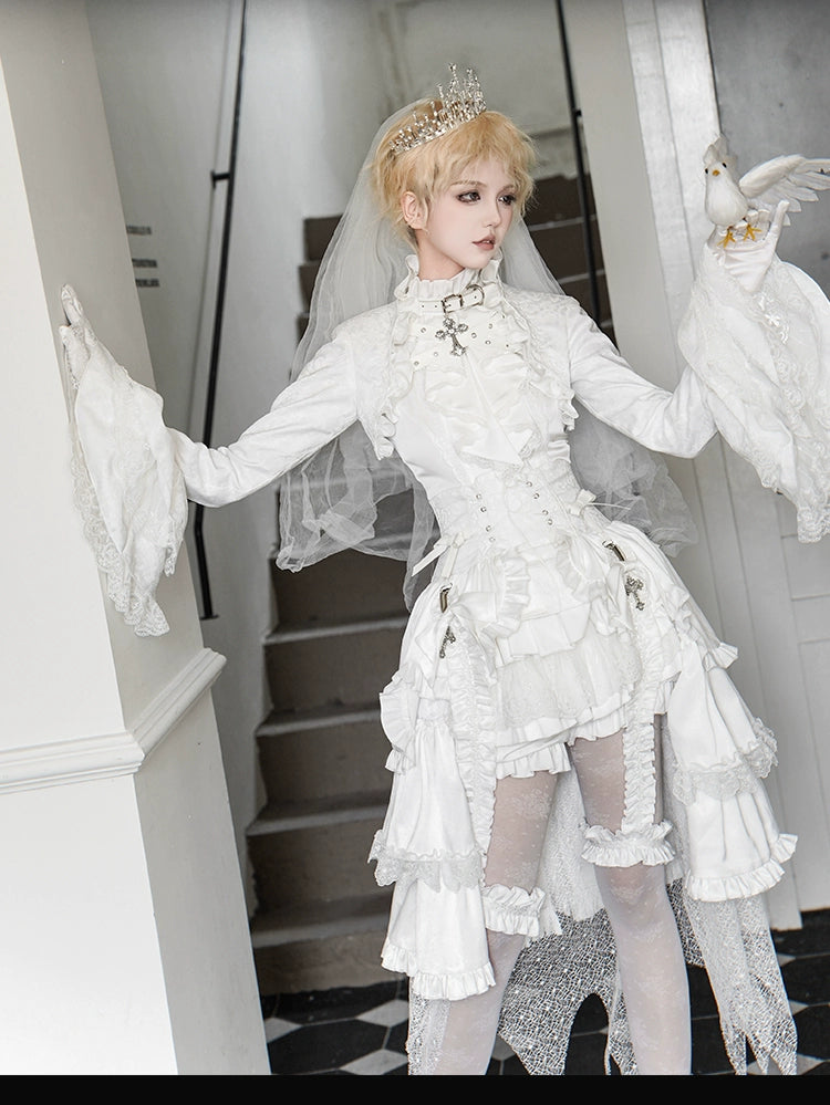 【受注予約7/3まで】Omega White レースとフリルの皇子系セットアップ