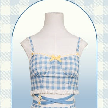 [Sale period ended] Daisy and Sky gingham check camisole and miniskirt
