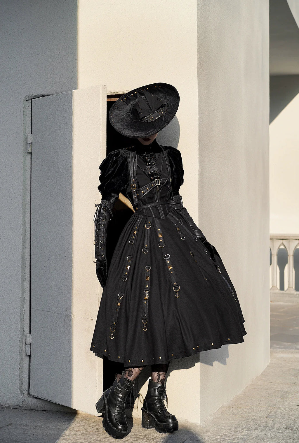 [Pre-order] Ghost Ship Faux Leather Top and Jumper Skirt