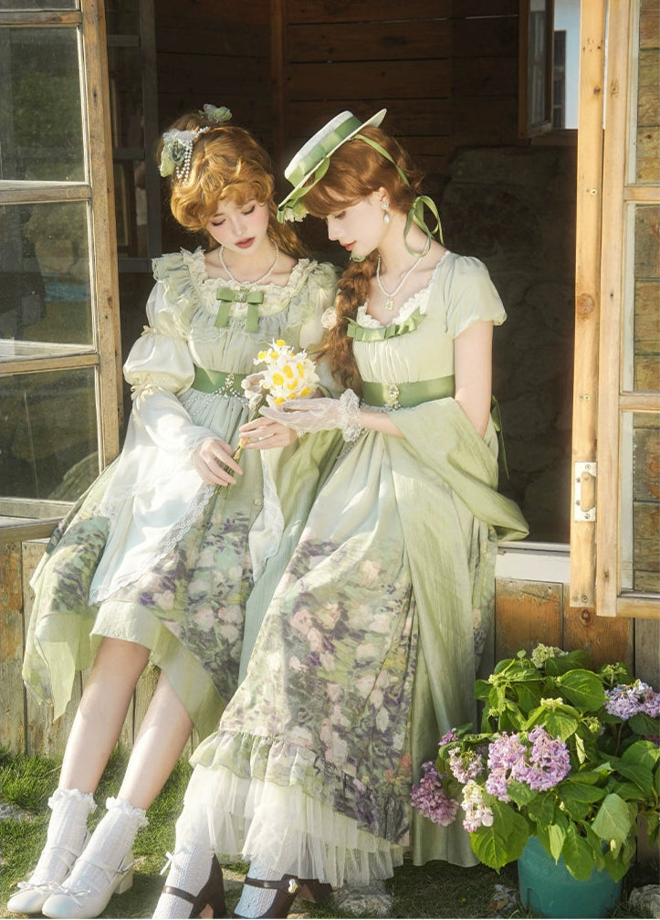 薔薇庭園 油絵プリントジャンパースカート 単品＆セット
