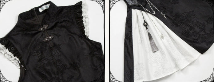 Chinese style Gothic Lolita witch one-piece dress set, short length