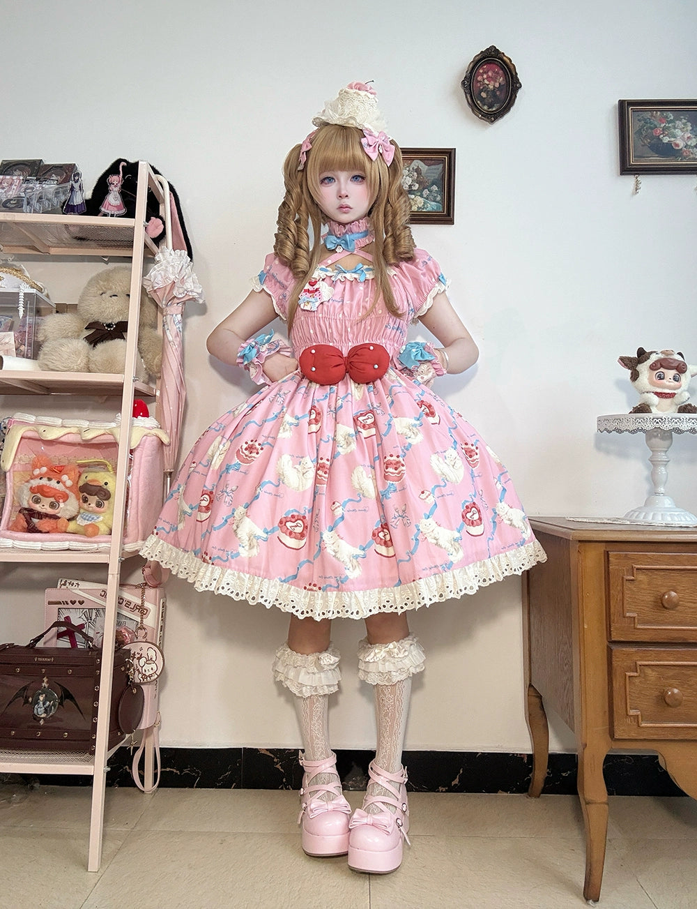 【 予約販売】Sweet Cherry Cat ワンピース
