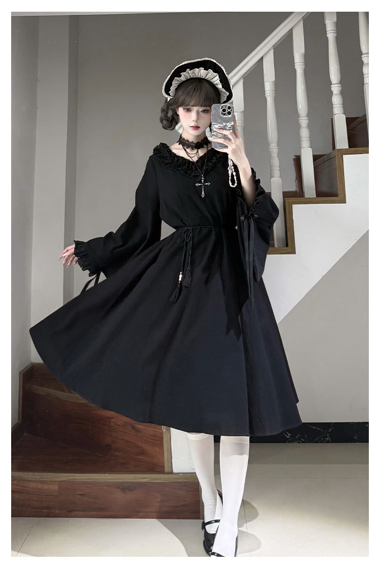 十六夜 和風メイドワンピースセット ロング丈