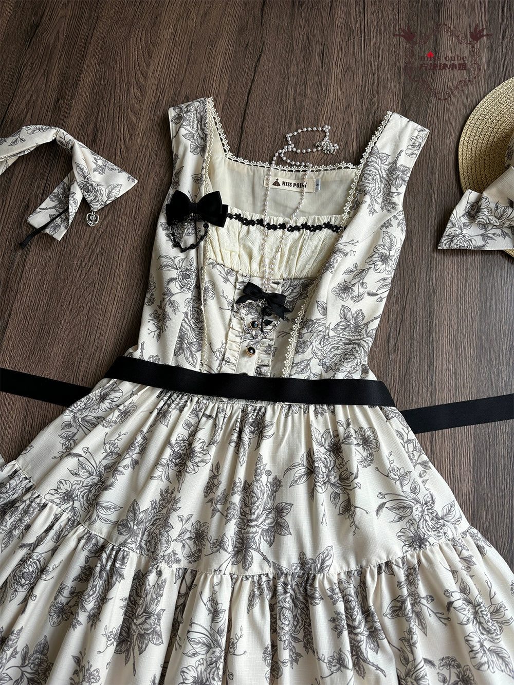 【予約販売】Sketch Wild Rose ジャンパースカート プリントタイプ