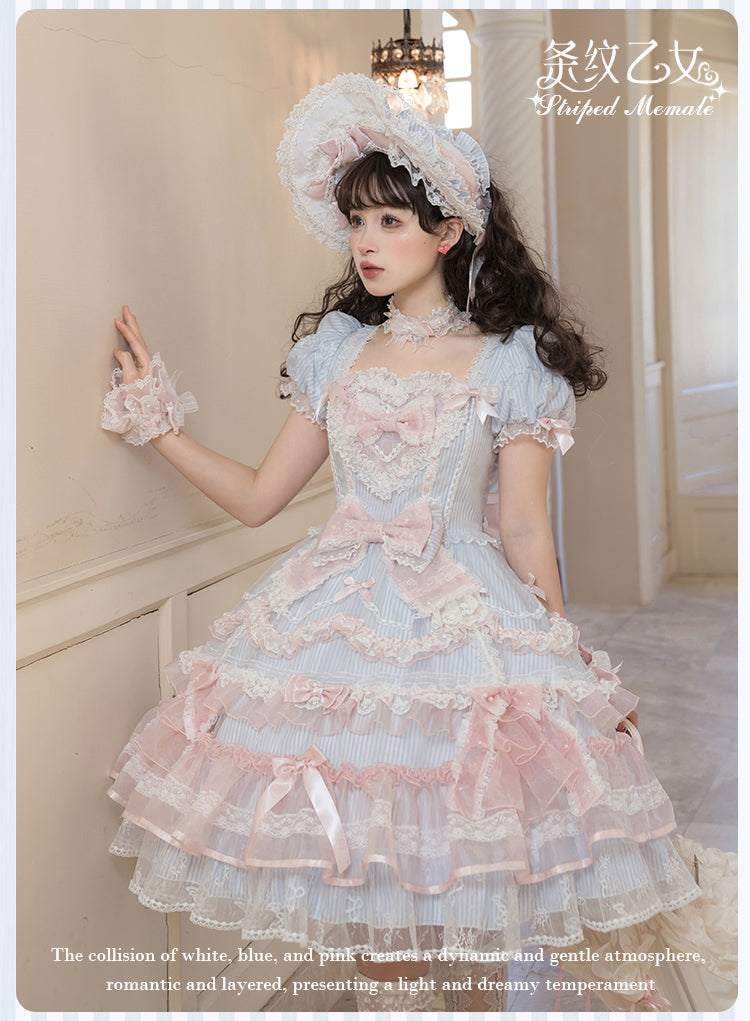 【受注予約5/14まで】Striped Maiden ハートのワンピース