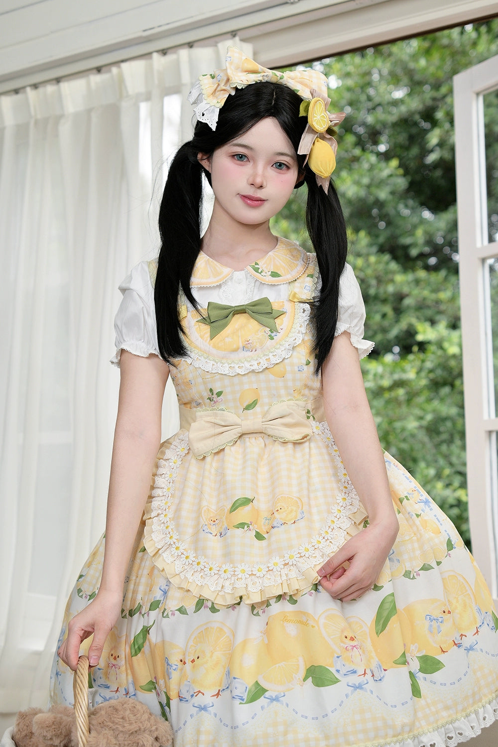 【受注予約5/14まで】Lemon Sweetie プリントジャンパースカート・ミドル丈