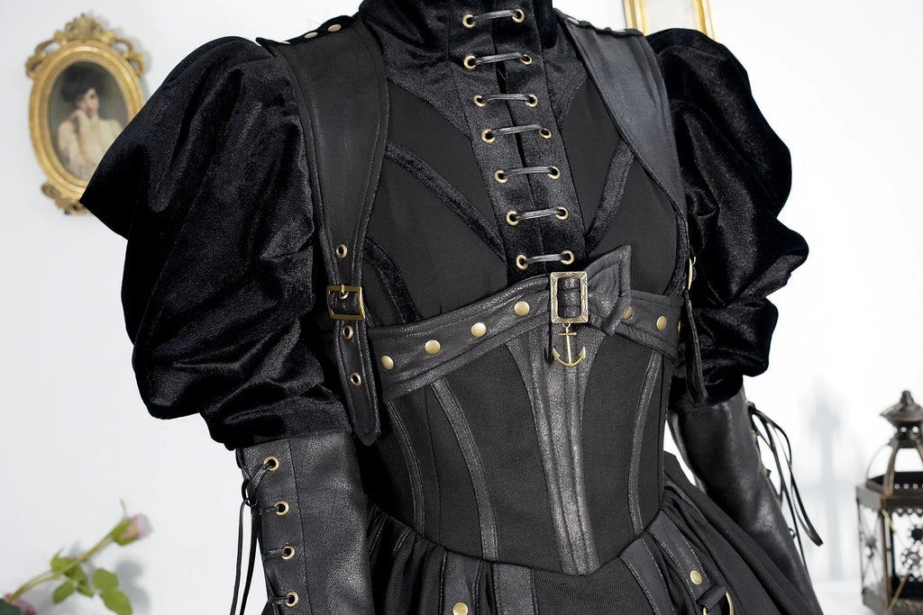 [Pre-order] Ghost Ship Faux Leather Top and Jumper Skirt