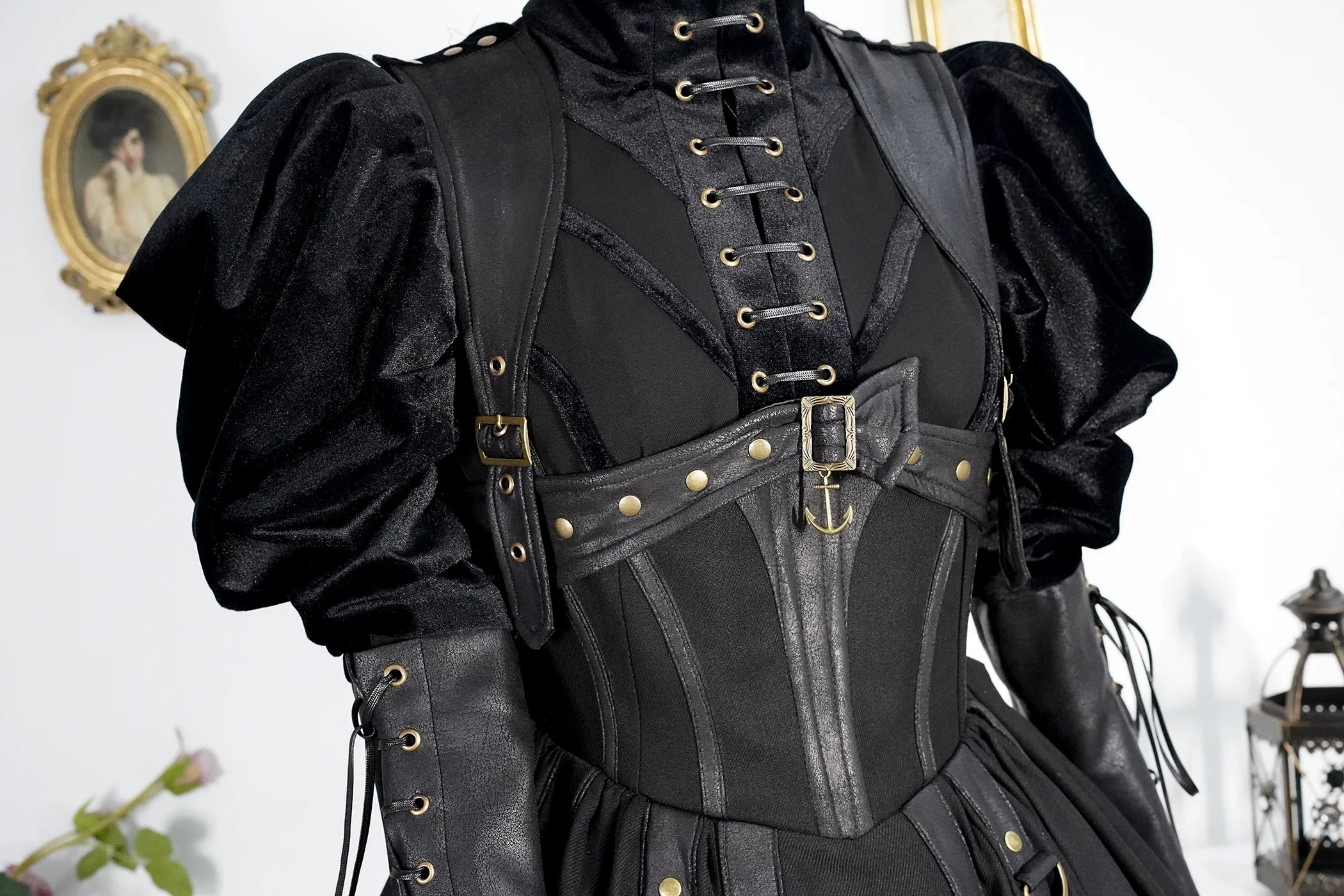[Pre-order] Ghost Ship Faux Leather Top and Jumper Skirt
