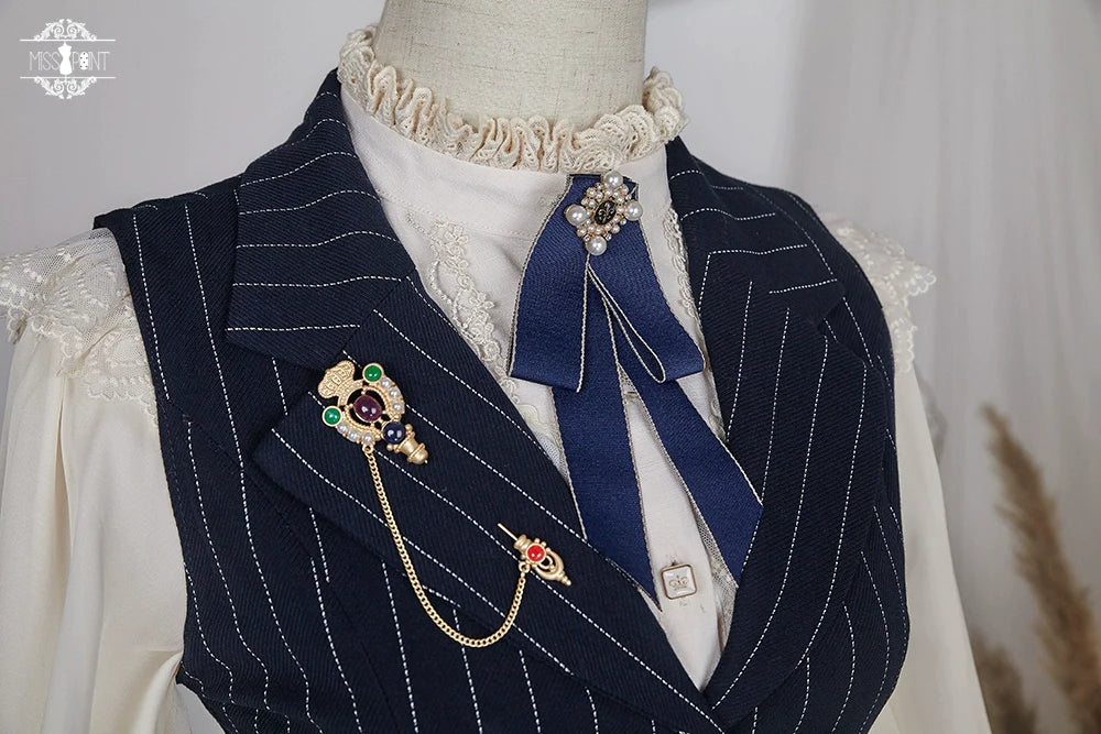 [Pre-order] British Classical Lolita Vertical Striped Vest