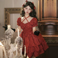 Rose of Thorns Cross Neck Ribbon Dress