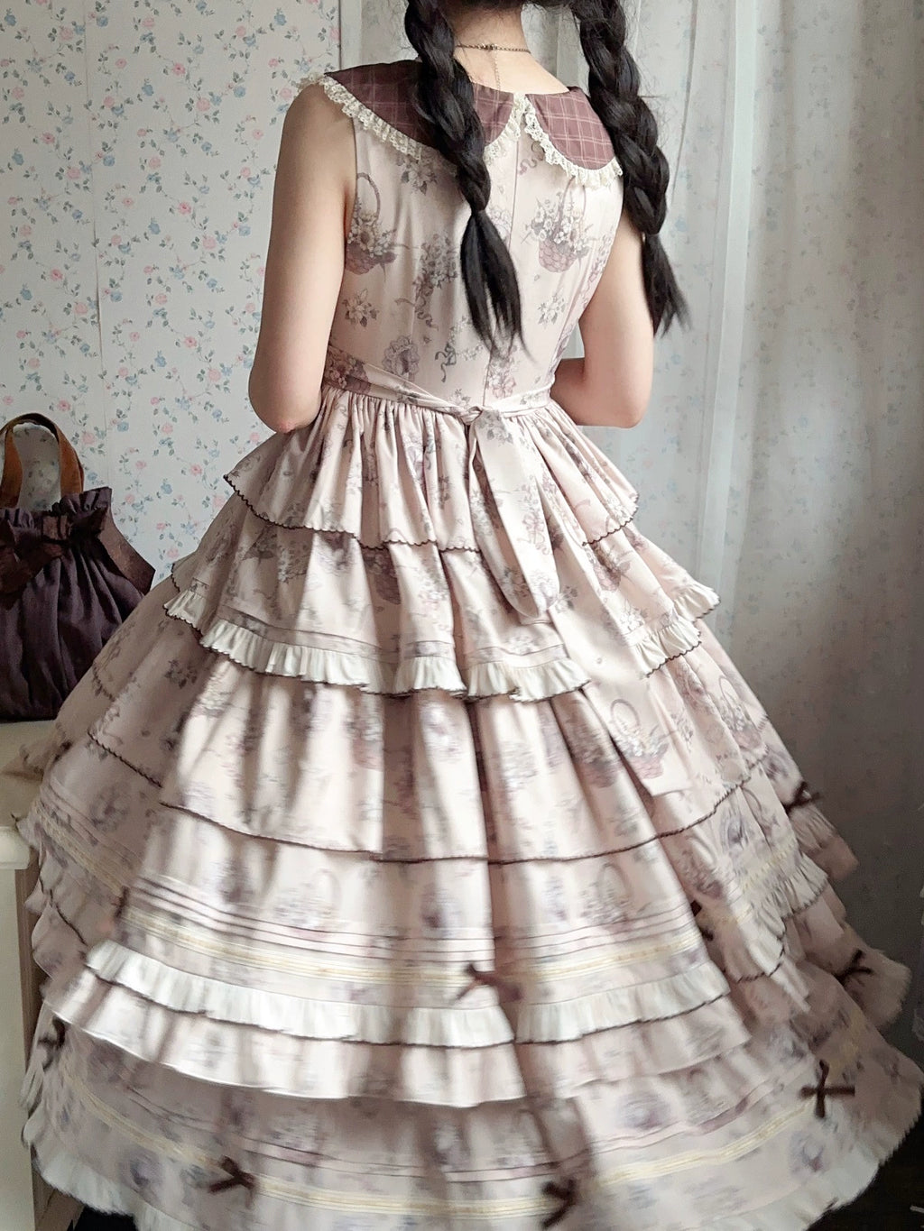 Flower Basket Country style jumper skirt and cardigan
