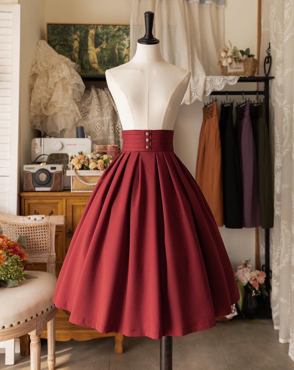 [Pre-order] Forest Basket 4.0 tuck skirt with ribbon hair accessory