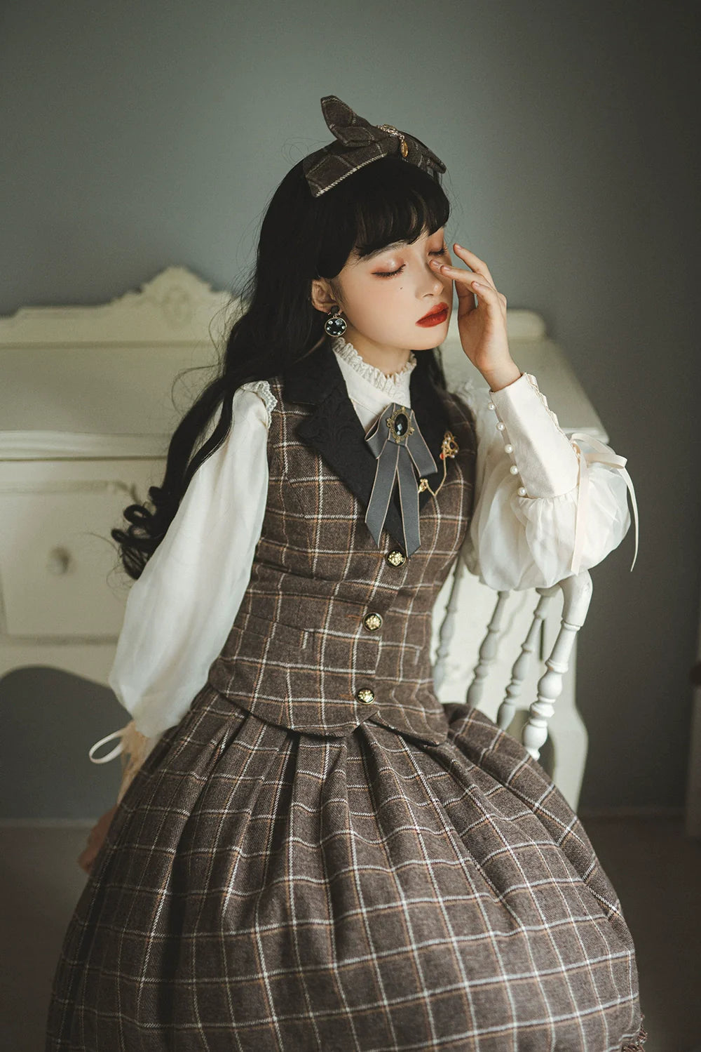 [Pre-order] British Classical Lolita Warm Check Vest