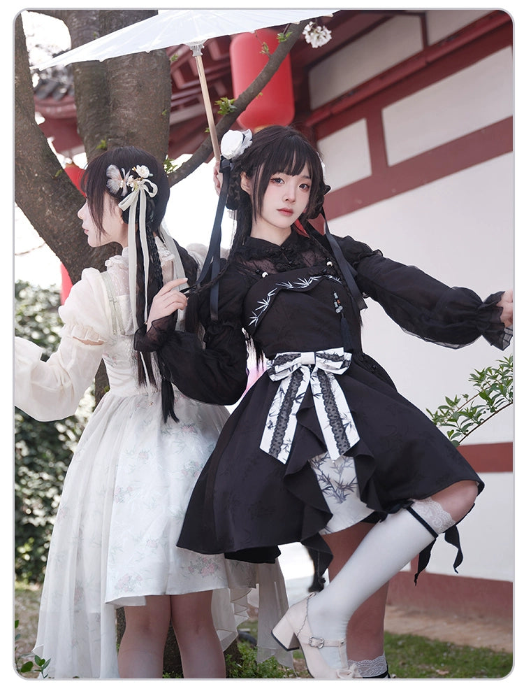 Sasatake Double Strap Flower Jumper Skirt